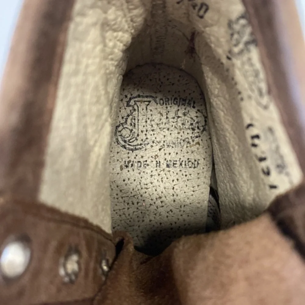 Justin cowboy lace up boots youth brown‎ 9.5D